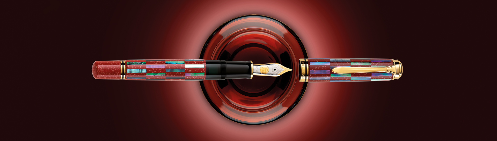 螺鈿「市松　赤」